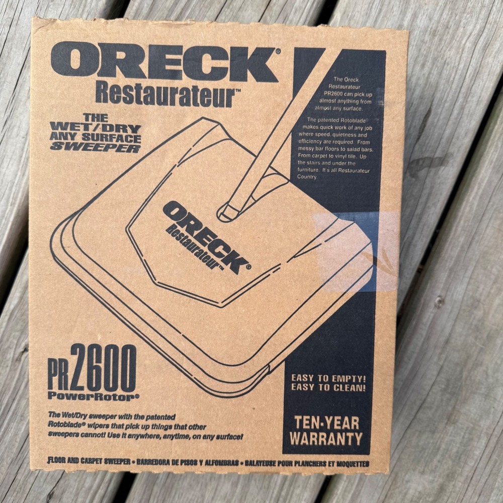 Oreck Floor Carpet Sweeper PR2600 Restaurateur PowerRotor Manual Wet Dry  NIB